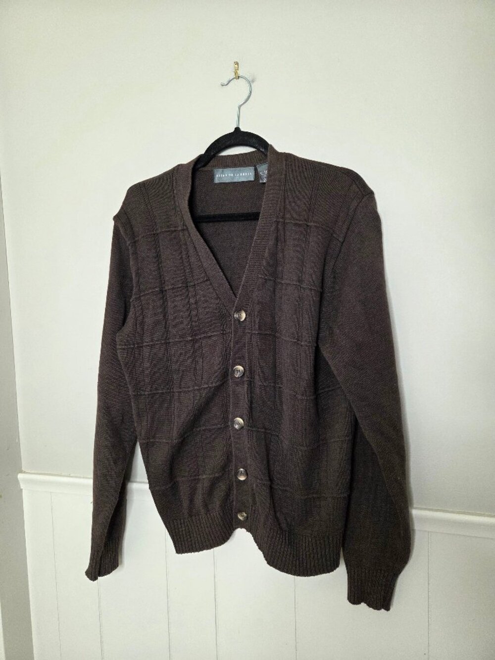 VINTAGE OSCAR DE LA RENTA Brown Knit Cardigan